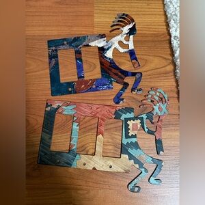 Kokopelli Colorful Southwestern Light Switch Covers Set of 2